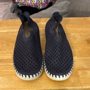 Ilse Jacobsen Navy Perforated Flats